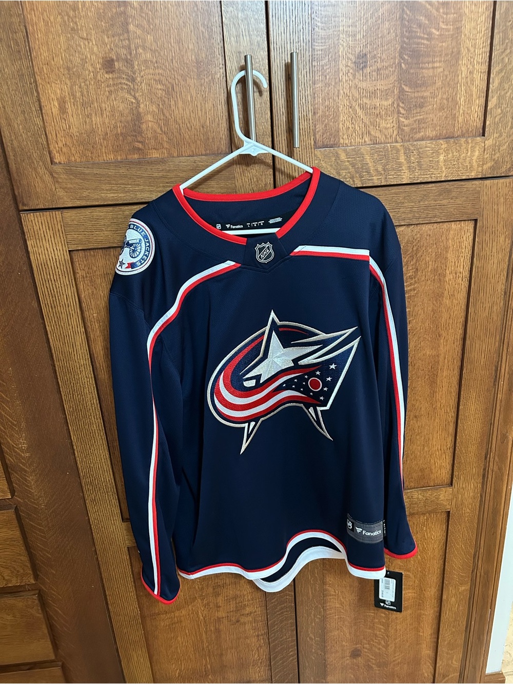 Fanatics Columbus Blue Jackets Navy Jersey with Red & White Accents